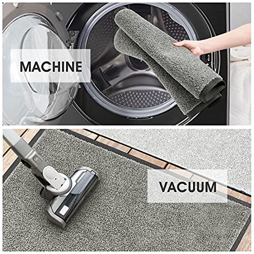 MATALL Home Entrance Door Mats - 29.5”x17” Washable Non-Slip Entryway Mat Inside Outside Welcome Mat for Front Door, Back Door, Patio, House Entry, Grey