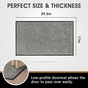MATALL Home Entrance Door Mats - 29.5”x17” Washable Non-Slip Entryway Mat Inside Outside Welcome Mat for Front Door, Back Door, Patio, House Entry, Grey