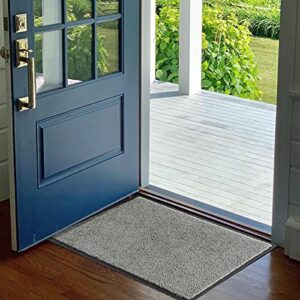 MATALL Home Entrance Door Mats - 29.5”x17” Washable Non-Slip Entryway Mat Inside Outside Welcome Mat for Front Door, Back Door, Patio, House Entry, Grey