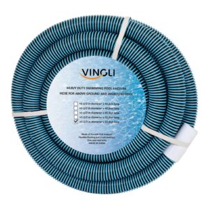 vingli 1-1/2-inch by 55-feet pool hose commercial in-ground and above-ground pool swimming pool vacuum hose, blue