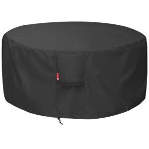 fire pit cover - waterproof 600d heavy duty round patio fire bowl cover black (round - 50”d x 24”h)-fits 45",46",48 inch,50 inch firepit/bowl cover
