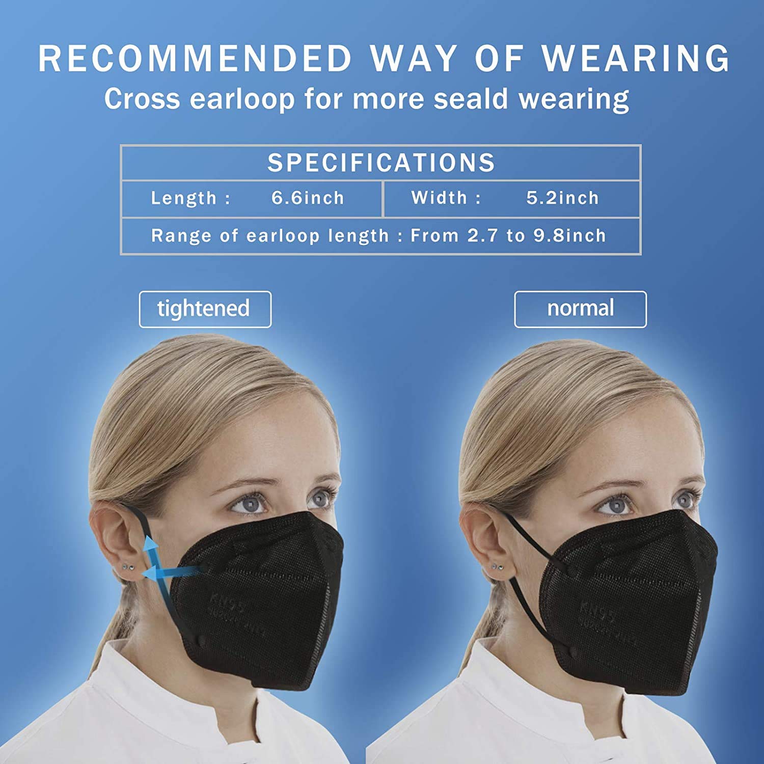 Hotodeal KN95 Face Mask 40 PCs, Black KN95, 5 Layers Cup Dust Mask, for Men, Women, Healthcare/Essential Workers