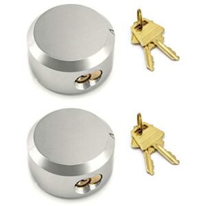 qwork hockey puck lock, 2-7/8" trailer door lock, keyed differently, 2 pieces