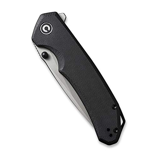 CIVIVI Brazen Folding Pocket Knife,3.5-Inch 14C28N Plain Edge Blade,Outdoor Camping Hiking Knife with Thumb Stud and Flipper opener,G-10 Handle Tool for EDC C2102C (Black)