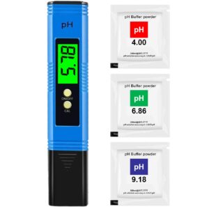 ph tester digital ph meter, hofun professional ph pen with 0.01 ph high accuracy, 0-14 ph measurement range, ideal water ph tester for household drinking, pool and aquarium(blue)