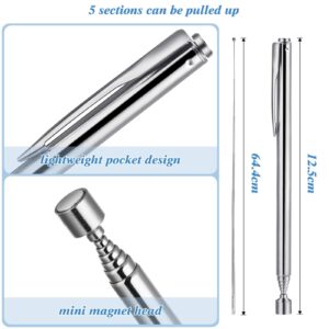 4 Pieces Pick Up Tool Piercing Ball Frabber Tool Magnetic Telescoping with 4 Prongs IC Chips Metal Grabber Claw Pickup Holder Electronic Component Catcher for Tiny Objects in Home Office