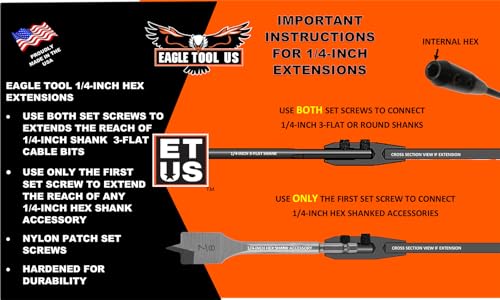 Eagle Tool US Installer Bit and Drill Bit Extension, 52-INCH - ETHX25052 (Replaces ETHX25054)