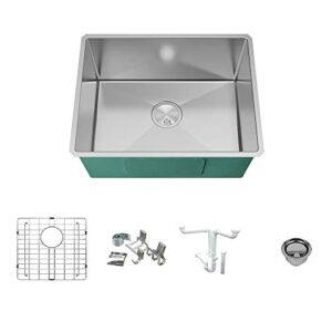 transolid kkm-dusb231810 diamond 23-in l x 18-in w single bowl undermount kitchen sink and accessories kit in stainless steel