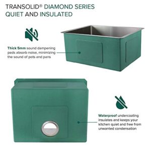 Transolid KKM-DUSB231810 Diamond 23-in L x 18-in W Single Bowl Undermount Kitchen Sink and Accessories Kit in Stainless Steel