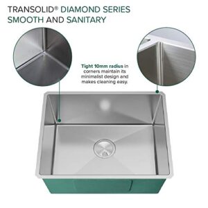 Transolid KKM-DUSB231810 Diamond 23-in L x 18-in W Single Bowl Undermount Kitchen Sink and Accessories Kit in Stainless Steel