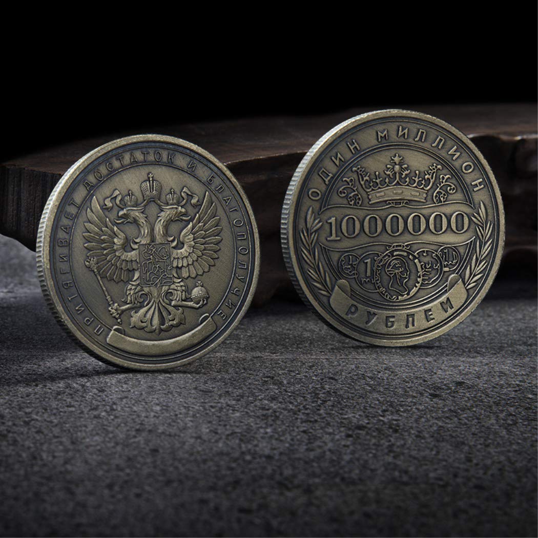 Kocreat Russian Relief Crown Eagle One Million Bronze Coin-Liberty Eagle Lucky Morgan Coin Freedom Hobo Coin Souvenir Coin Challenge Coin Replica Collection,Silver