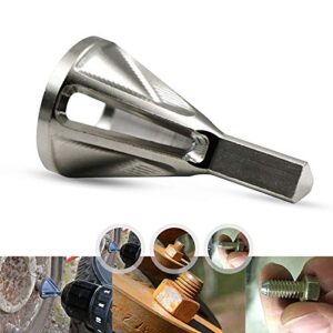 Deburring External Chamfer Tool, Deburring Tool Hard High Speed Stainless Steel Remove Burr Quickly Repairs Tools for Drill Bit External Chamfer Gold Hexagon 4PCS