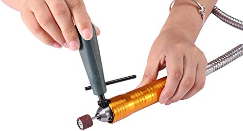 VOTOER 1000W Rotary Tool Flex Shaft Electric Hanging Grinder Carver, Forward and Reverse Rotation, Multi-Function Metalworking Jewelry Repair Kit, Foot Pedal Control, Metal Flexible Shaft, 30000 RPM