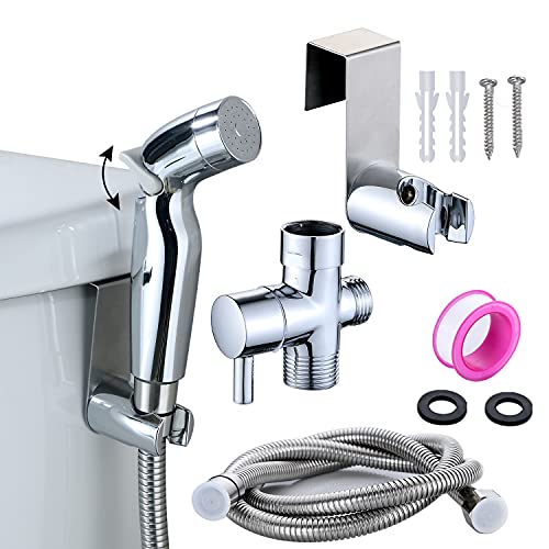 Timewill Handheld Bidet Sprayer for Toilet, Wall Mount, Chrome Finish