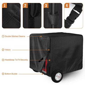 Generator Cover Heavy Duty Waterproof Mayhour Outdoor Universal Fit UV Rain Shelter Durable Generator Covers Box Portable All Weather Protection 5000-10,000 Watt Extra Large Black (26x20x20in)