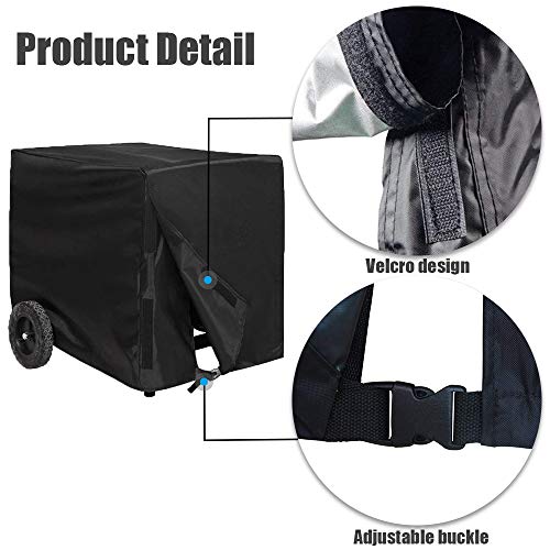 Generator Cover Heavy Duty Waterproof Mayhour Outdoor Universal Fit UV Rain Shelter Durable Generator Covers Box Portable All Weather Protection 5000-10,000 Watt Extra Large Black (26x20x20in)