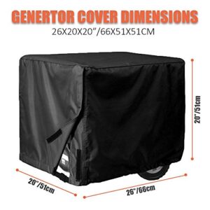 Generator Cover Heavy Duty Waterproof Mayhour Outdoor Universal Fit UV Rain Shelter Durable Generator Covers Box Portable All Weather Protection 5000-10,000 Watt Extra Large Black (26x20x20in)