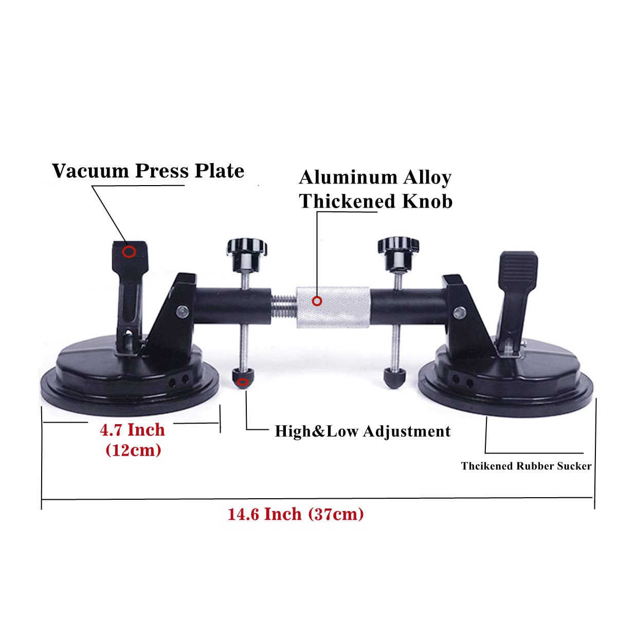 2Pcs Granite Seam Setter, Adjustable Vacuum Suction Cup, Seamless Stone Seam Setter for Seam Joining and Leveling, Professional Countertop Installation Tool for Granite, Stone, Marble, Slab (2Pcs)