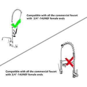 XIUBE Pre-Rinse Spray Valve for Commercial Kitchen Sink Faucet, Commercial Faucet Sprayer Head Replacement Kit with 1.42 GPM Spray Face for Restaurant Industrial Faucets