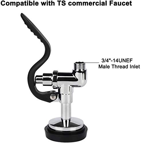 XIUBE Pre-Rinse Spray Valve for Commercial Kitchen Sink Faucet, Commercial Faucet Sprayer Head Replacement Kit with 1.42 GPM Spray Face for Restaurant Industrial Faucets