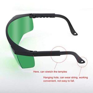 Comgrow 2 Packs Green Laser Safety Glasses for UV Protection Laser with 200nm-450nm 800nm-2000nm Infrared Light for Laser Engraving Goggles Eye Protection with Adjustable Frame Temple Box