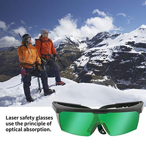 Comgrow 2 Packs Green Laser Safety Glasses for UV Protection Laser with 200nm-450nm 800nm-2000nm Infrared Light for Laser Engraving Goggles Eye Protection with Adjustable Frame Temple Box