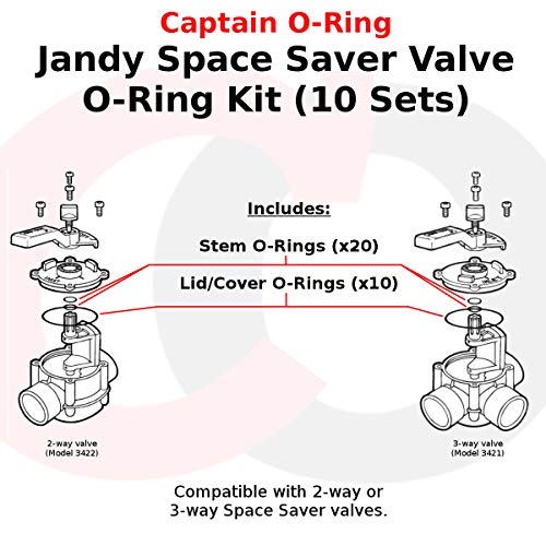 (10 Sets) Replacement Valve Cover & Stem O-Rings for Jandy Space Saver Valves (1.5 to 2”) (Part Numbers 6749 and R0487100)
