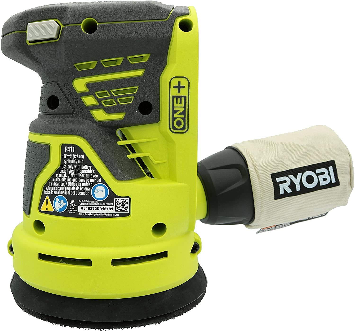 RYOBI 18-Volt Cordless 5 in. Random Orbit Sander Kit with Battery and Charger (NO Retail Packaging, Bulk Packaged)