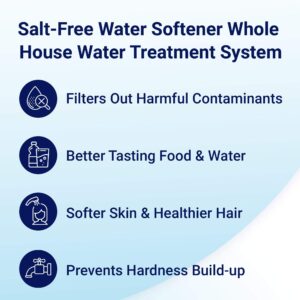 RKIN OnliSoft PRO Salt-Free Water Softener Whole House Water Treatment System for 4-6 Bathroom Home