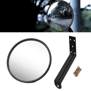 cnqlis 8 inch convex mirror outdoor with adjustable wall fixing bracket,driveway mirror,blindspot traffic mirror for driveway garage park outdoor wide angle view curved security blind spot mirrors