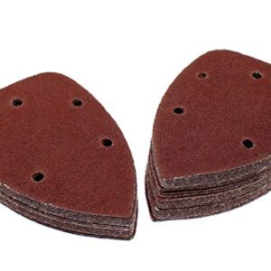 Cionyce 50 Pcs 80 Grit Mouse Detail Sander Sandpaper 5 Hole Mouse Sandpaper Hook and Loop Sander Pads Sanding Sheets for 140mm Sanding Machine