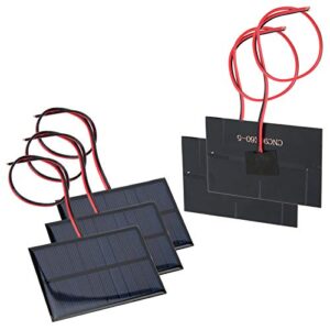 5pcs Mini Small Solar Panel Module, DC5V 150mA Solar Panel Module with 30cm/11.8in Wire Weather Resistant Charging, Solar Panel Starter Kit