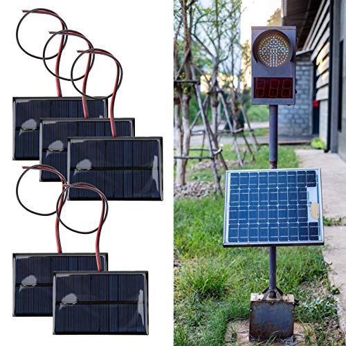 5pcs Mini Small Solar Panel Module, DC5V 150mA Solar Panel Module with 30cm/11.8in Wire Weather Resistant Charging, Solar Panel Starter Kit