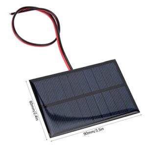 5pcs Mini Small Solar Panel Module, DC5V 150mA Solar Panel Module with 30cm/11.8in Wire Weather Resistant Charging, Solar Panel Starter Kit