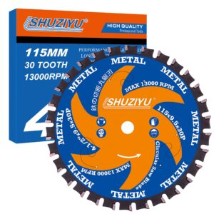 lshuziyu 4-1/2" (115mm)-30t, metal working circular saw blade, arbor 3/8"(9.5mm), use on all brand 9.5mm arbor cordless saw, metal, steel iron bar, sheet, angle cutting