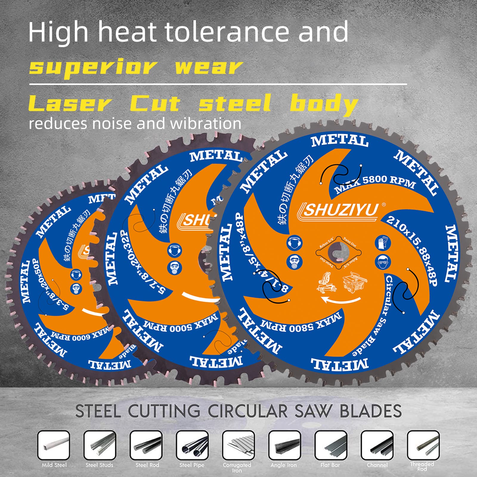 LSHUZIYU 4-1/2" (115mm)-30T, Metal Working Circular Saw Blade, Arbor 3/8"(9.5mm), Use on All Brand 9.5mm Arbor Cordless Saw, Metal, Steel Iron Bar, Sheet, Angle Cutting