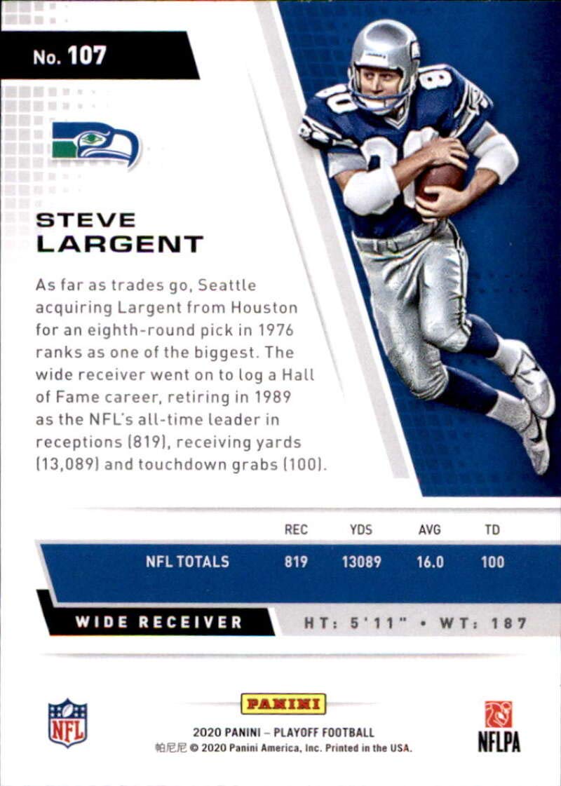 2020 Panini Playoff #107 Steve Largent Seattle Seahawks Football Card