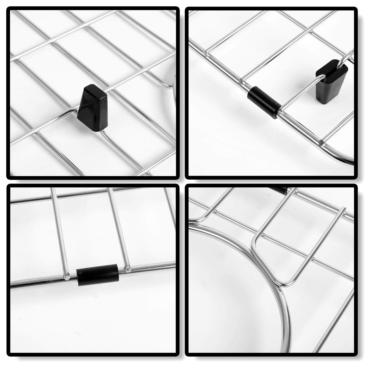 MONSINTA Kitchen Sink Grate and Sink Protectors, Stainless Steel Sink Grid 27 3/16" x 14 5/16" with Center Drain for Single Sink Bowl, Sink Grids Sink Bottom Grid for Kitchen Sink