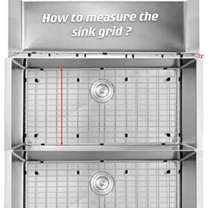 Zeesink Sink Grid and Sink Grate Size 28 3/4" X 15 3/4",Kitchen Sink Protector,Sink Bottom Grid Rear Hole,Sink Grid for Single Bowl Kitchen Sink