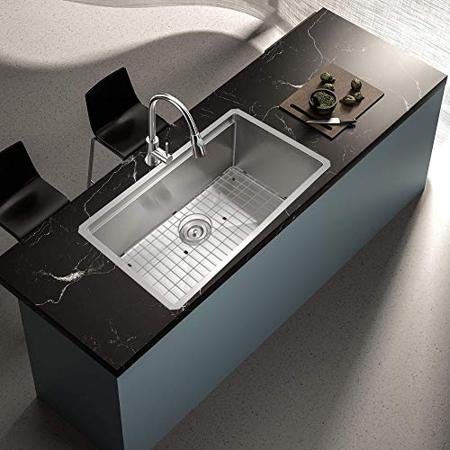 Zeesink Sink Grid and Sink Grate Size 28 3/4" X 15 3/4",Kitchen Sink Protector,Sink Bottom Grid Rear Hole,Sink Grid for Single Bowl Kitchen Sink