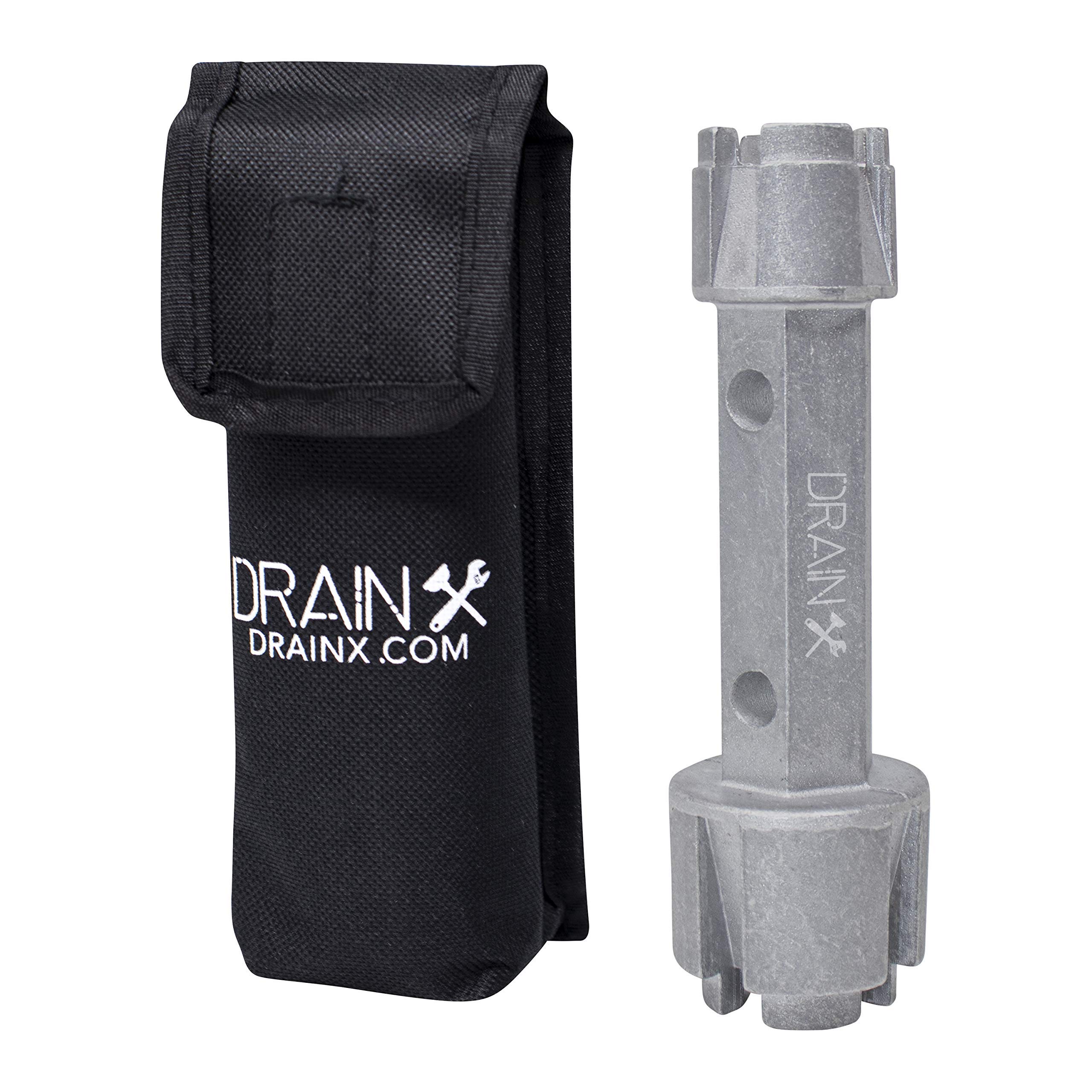 DrainX Tub Drain Remover Wrench | Use to Install and Remove Most Bath and Shower Drains | Heavy Duty Scratch Resistant