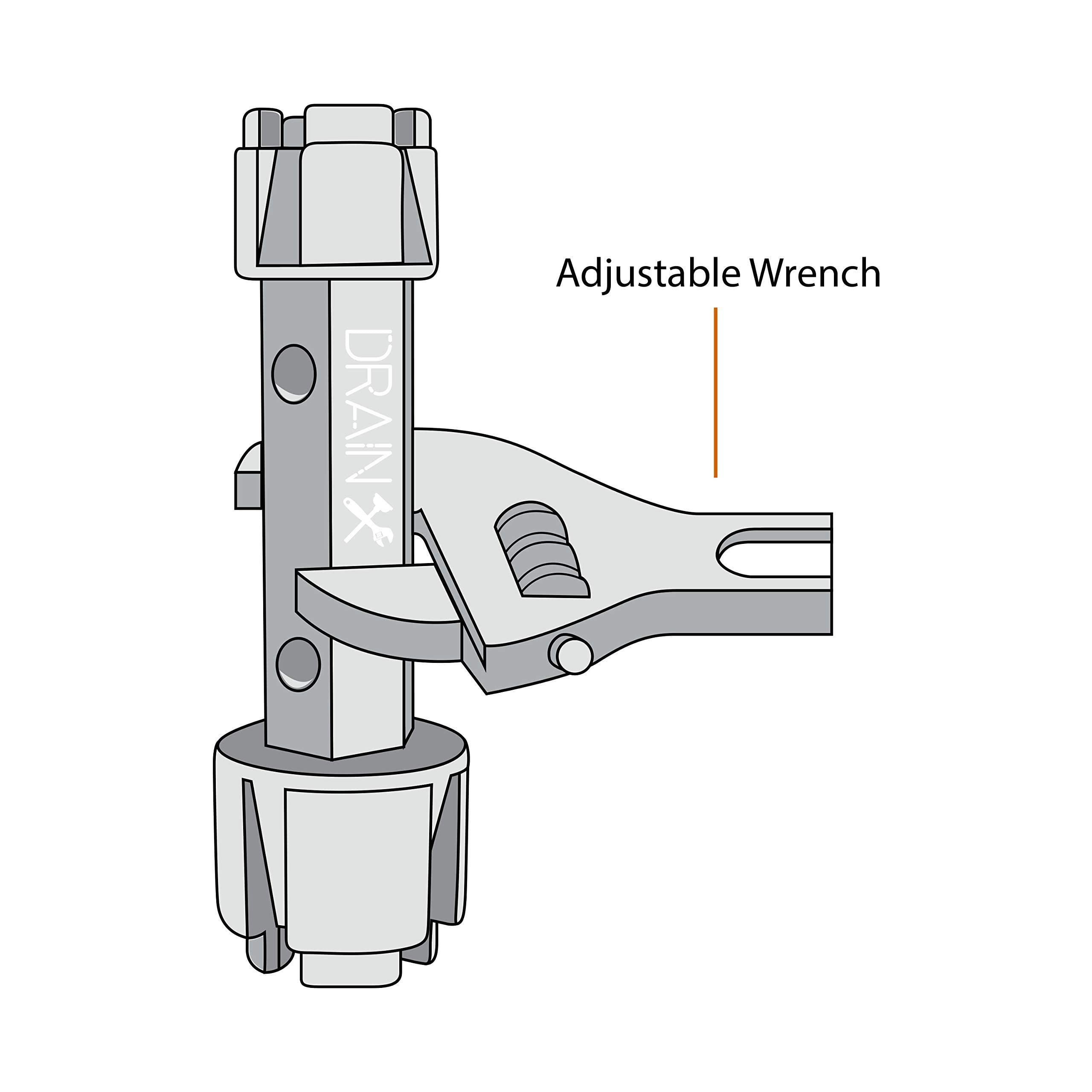 DrainX Tub Drain Remover Wrench | Use to Install and Remove Most Bath and Shower Drains | Heavy Duty Scratch Resistant