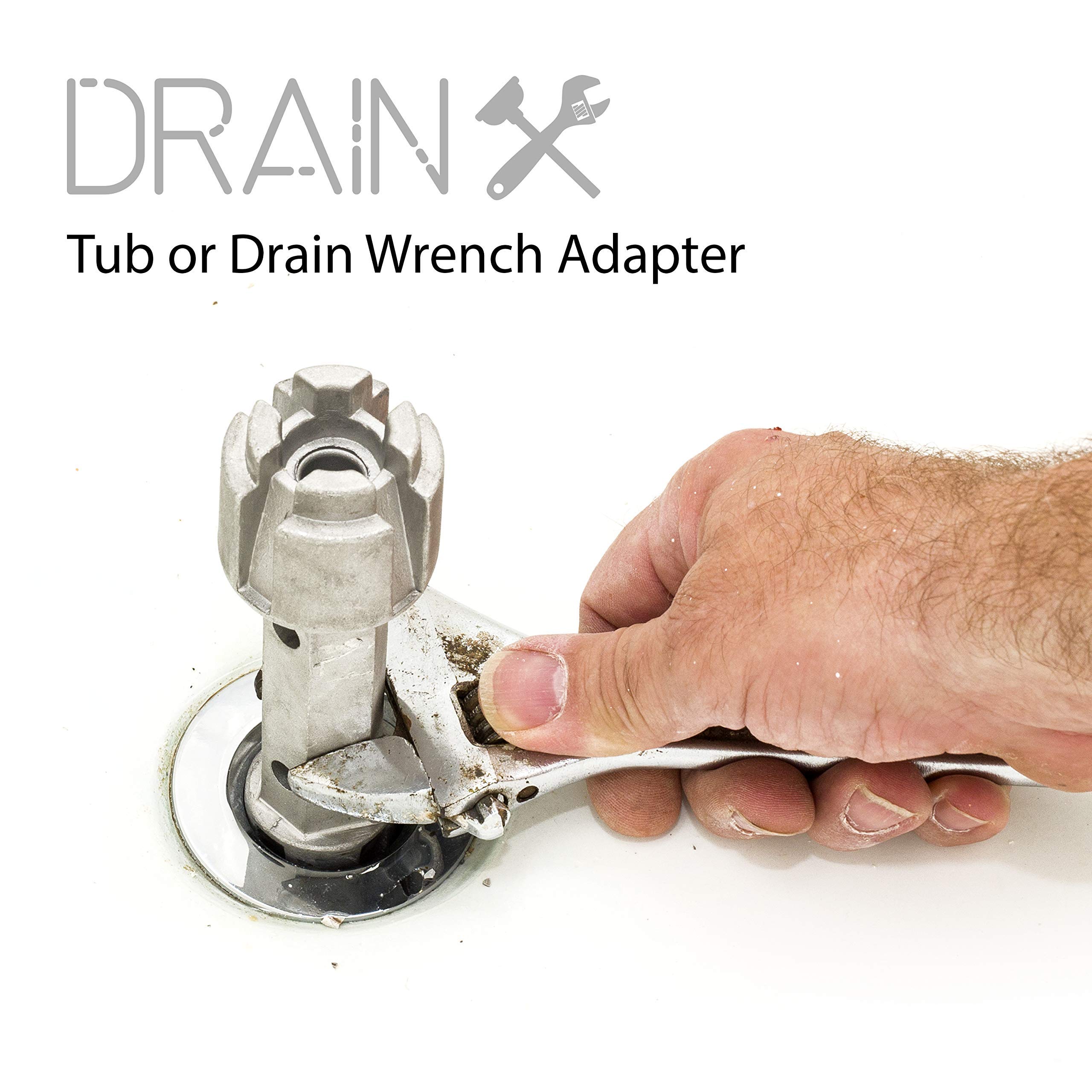 DrainX Tub Drain Remover Wrench | Use to Install and Remove Most Bath and Shower Drains | Heavy Duty Scratch Resistant