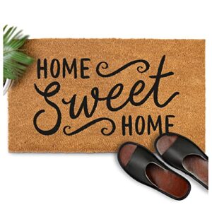 mainevent home sweet home doormat 30x17 inches, welcome home mats front door, home sweet home door mat with thick anti-slip pvc backing, fall welcome mat outdoor, door mat outdoor entrance