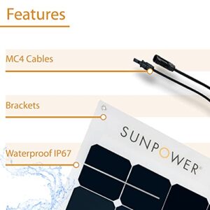 ExpertPower 50W Flexible Solar Panel| High-Efficiency Module with Monocrystalline Maxeon Solar Cells for RV, Boat, Camping and Generator Charging Applications