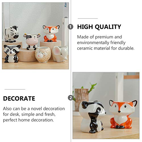 PRETYZOOM 2pcs Succulent Potted Plant Fox Plant Pot House Plant Pot Fox Flower Pot Small Planter Pots Table Top Decor Succulent Ceramic Pot Flower Vase Ceramics Indoor Flower Stand