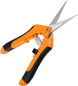 ipower glprnr6orv1 6.5 inch gardening pruning shears hand scissors with straight stainless steel blades for trimming herbs, flowers, bonsai, 1-pack, orange
