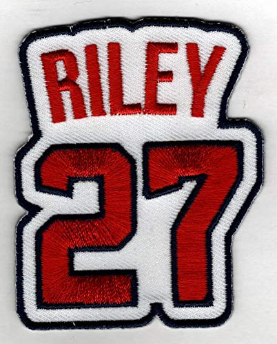 AUSTIN RILEY No. 27 Patch - Atlanta Baseball Jersey Number Embroidered DIY Sew or Iron-On Patch