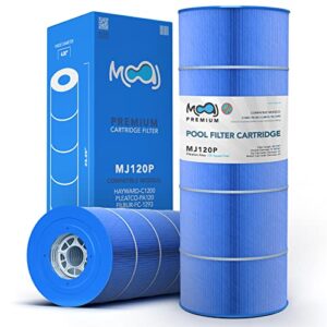 moaj premium pool filter replaces hayward c1200, cx1200re, pa120, pa120-m, filbur fc-1293, c-8412, clearwater ii proclean 125, pccf-125, 817-0125 | 23 1/4" x 8 15/16" | 120 sq ft | asepsis-infused