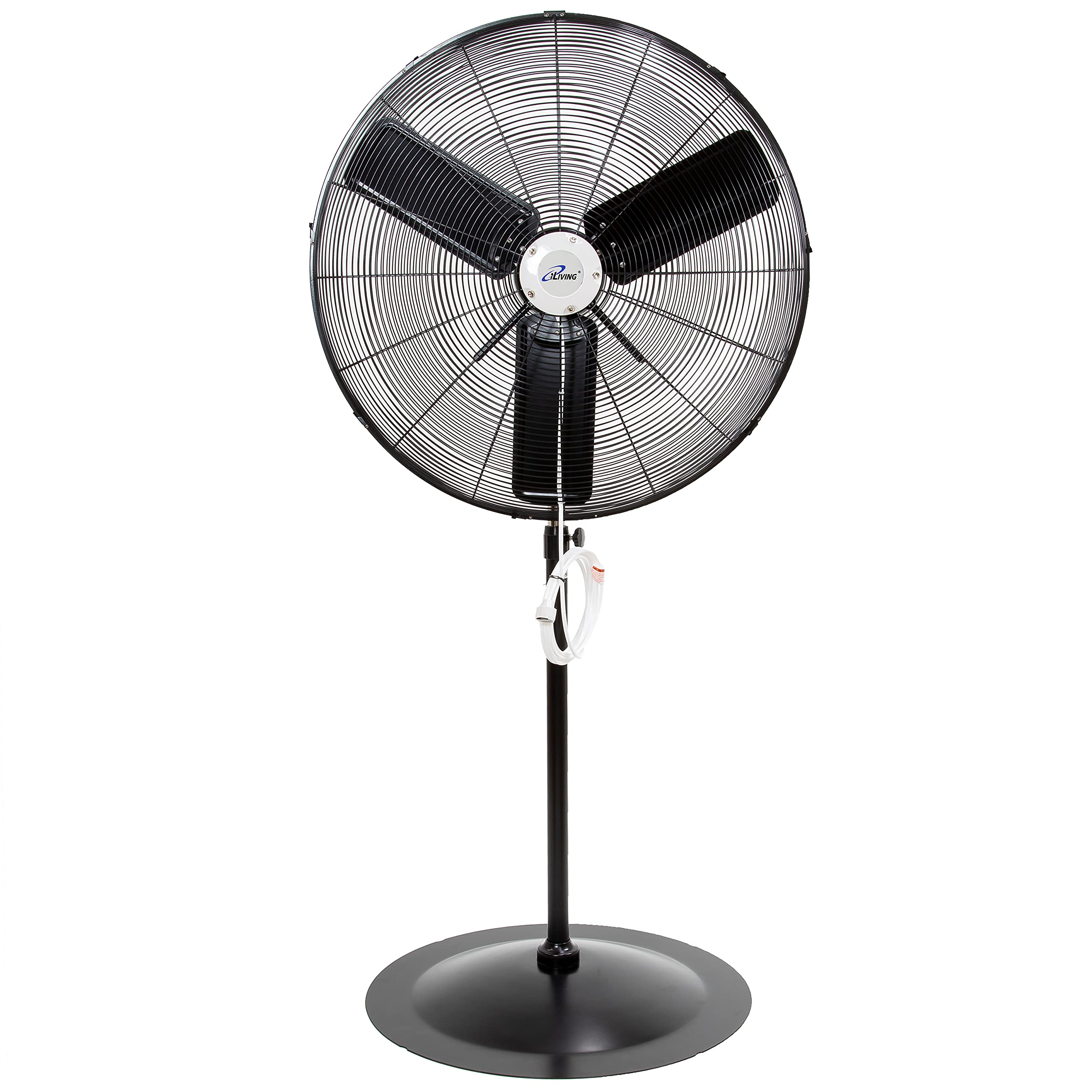 iLiving 30" Pedestal Outdoor Oscillating Fan with Misting kit - Shop, Greenhouse, Patio - 120V 1.8A 8400 CFM